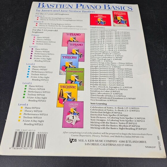 Piano Lesson Education Sheet Music Song Books Level Beginner A One Set 3 - Picture 5 of 12